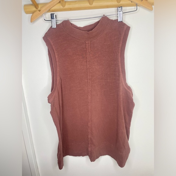 Anthropologie Bohemian High Neck Mockneck Jersey Knit Sleeveless Top - Picture 2 of 6